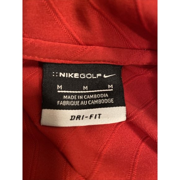 Nike Golf Dri-fit Polo Short Sleeve Red Size Medium Diagonal Shirt 402310-648 - Picture 4 of 4